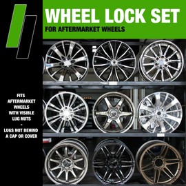 DPAccessories Locking Lug Nuts Compatible with 1996-2000 Dodge Grand Caravan | for Aftermarket Aluminum Wheels Only | Set of 4 Chrome Wheel Locks & 1 Key | DDOGRC03A-CH/LK1