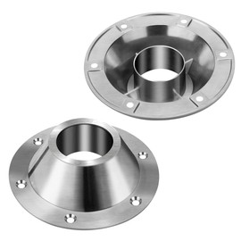 2-Pack RV Table Base Under Table Top and Bottom (Aluminum 6-Hole Design) Fits for RV Camper Travel Trailer Boat, Table Bracket Table Leg Surface Floor Mount Interchangeable Table Connector Base Flange