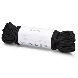 Navaris Outdoor Survival Seil - 4mm 30,5m Allrounder-Schnüre - Reißfeste Schnur zum Campen Fischen Basteln in Schwarz - kein Kletterseil