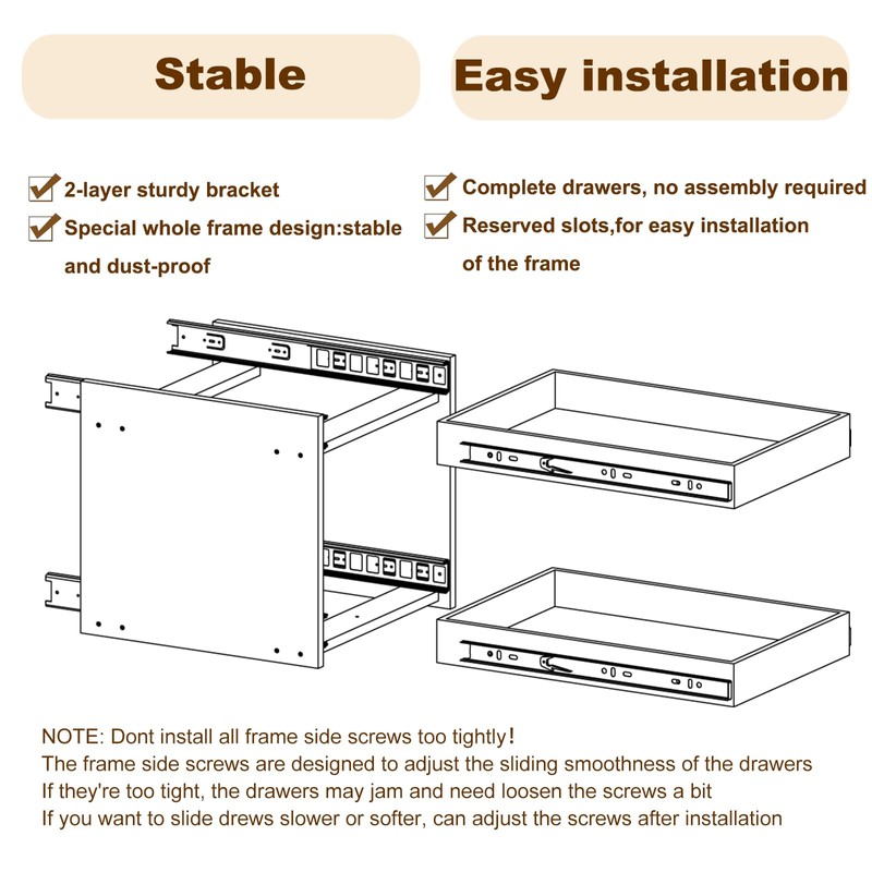 2 Tier Pull Out Cabinet Organizer 14''W×21''D×16.2''H Heavy Duty Slide