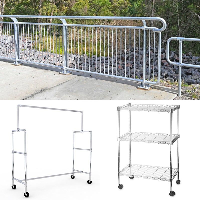 uxcell 4Pcs Rail Elbow Fitting 90 Degree 2-Way Zinc Alloy