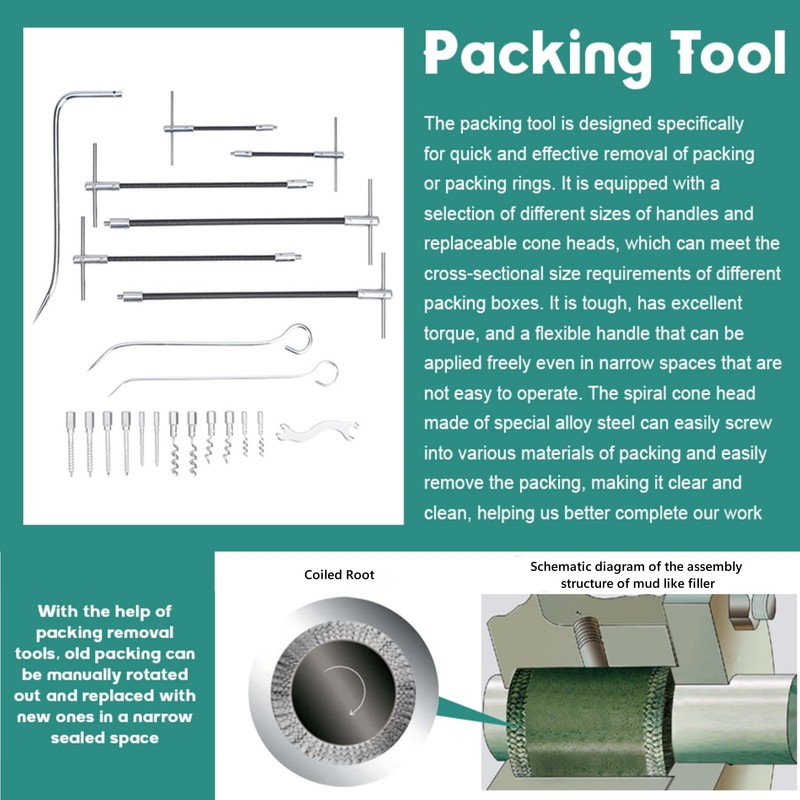 lukar 23pcs Packing Extractor, Pump Packing Puller Set, Packing Seal