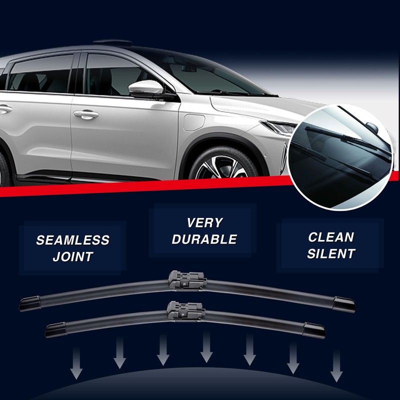 3 Wipers 24"/17"/13" Front Windshield Wiper Blades with Rear Wiper