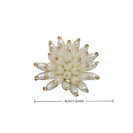 White Pearl Rhinestone Crystal Flower Shoe Clips Pair for Women Wedding Prom Party
