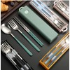 Pretihome 3 Pieces Portable Travel Utensils with Case 18/8 Stainless