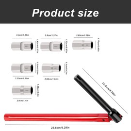 HSUYUN Stand Tap Wrench 13mm Carbon Steel Stand Tap Wrench Red Tap Fitting Tool 8-14mm Floor Tap Wrench Socket Wrench for Faucet and Pipe Repair