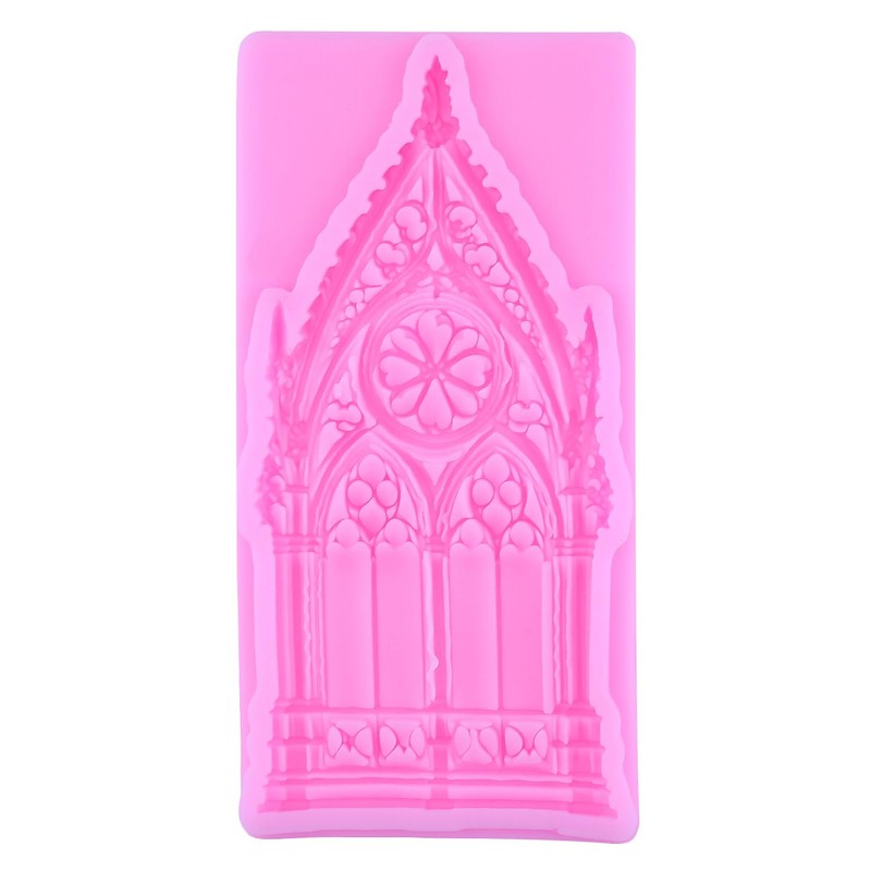MIYAHOUSE Gothic Castle Gate Silicone Molds Window Fondant Mold Set