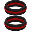 Set of Two (2) Thin Red Line Silicone Rings Size