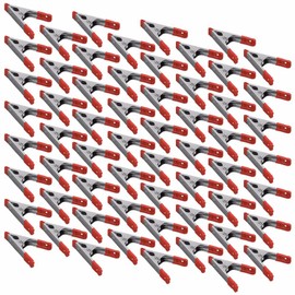 Wideskall 4" inch Metal Spring Clamps w/Red PVC Coated Handle and Tips (Pack of 60)