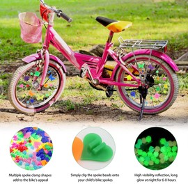 YAOSHENGUP Pack of 360 Children's Bicycle Accessories Spoke Clips Spoke Beads Children Colourful Bicycle Spoke Beads Decorations Reflective Spoke Clicker for Girls and Boys Spoke Beads