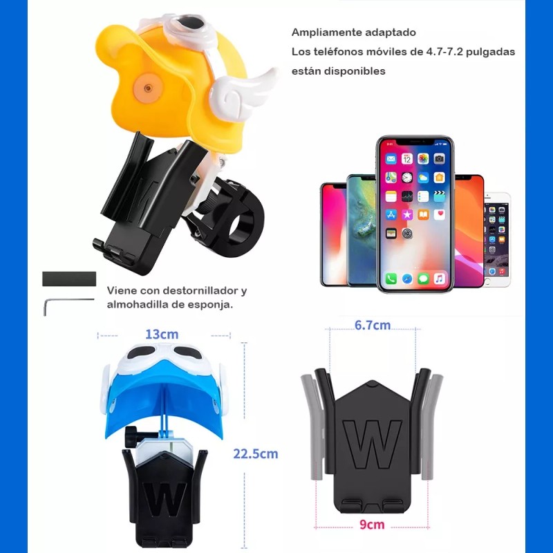 CACTUS ARCOIRIS Soporte Celular Moto Bicicleta Base Porta Teléfono Accesorio