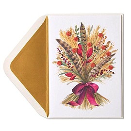 Papyrus Thanksgiving Cards Wheat and Feathers Bunch, 1 EA