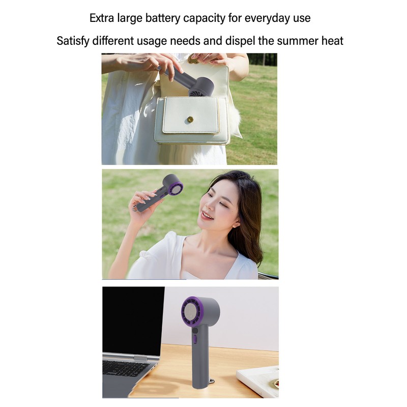 Portable Handheld Turbo Fan USB Rechargeable 14000RPM 100 Speed Quiet
