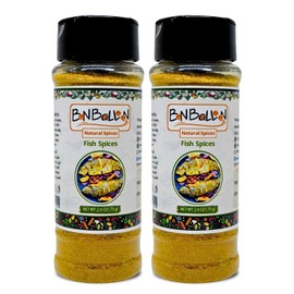 Natural Spices Fish Spice Blend Mixs Powder Mix Crispy Fry Grilled Grill Fried Baharat Premium Egyptian Seasoning Grilling Cooking Herbs Egypt Herb Halal (2 Pack = 5.29 oz / 150 gm) بهارات سمك حلال