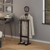 Pemberly Row Transitional Solid Wood Valet Stand with Mirror in