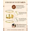 MeeQee Pack of 3 Gold Silver Rings for Women 18K