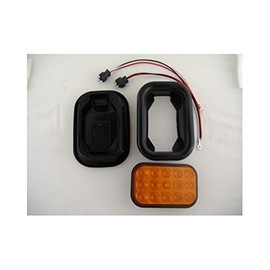 United Pacific Amber 15 LED Rectangle Marker Park Turn Signal Lights/Grommets/Wire Pigtails