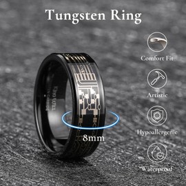 King Will Men Tungsten Wedding Band 8mm Size 14
