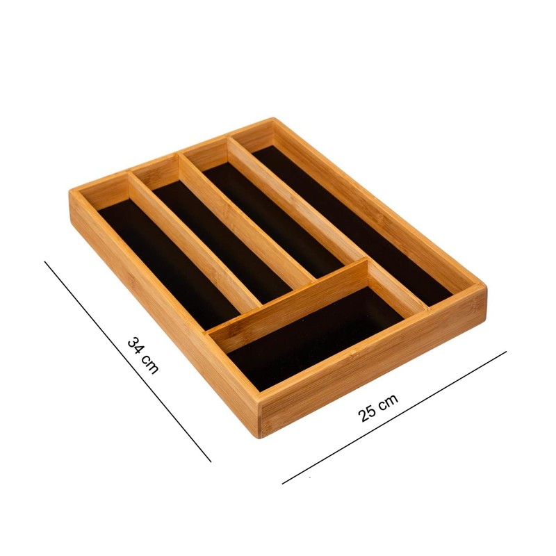 VITA PERFETTA Bamboo Cutlery Tray - Kitchen Drawer Organiser with