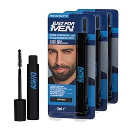 Just For Men Retoque Instantáneo Canas y Cejas, Negro, 3 Pack 9ml c/u