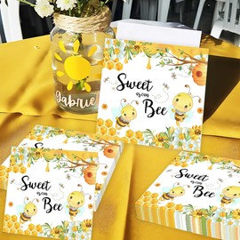 JeVenis 20PCS Bienen Cocktail Servietten Einweg Honig Hummeln Dekorative Papier-Servietten für Bienen Babydusche Mummy to Bee Sweet As can Bee