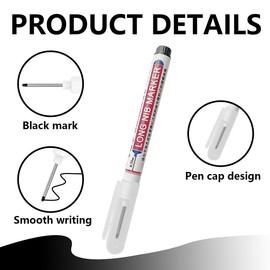 Jeeshvan 10 Pcs Deep Hole Marker Pens, 23mm Extra Long Nib Marker Carpenters Pen, Long Head Deep Hole Markers, Marking Tool for Marking Hard To Reach Places