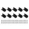 sourcing map 10Pcs L-Shaped Brackets Corner Brace, 0.98"x0.98"x2.36" Corner Bracket Shelf Bracket Right Angle Brackets for Wood Shelves Furniture (25x25x60mm, Black)