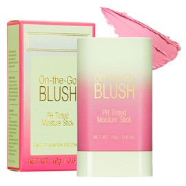 Farbwechselnder Blush Stick, Wasserfest Und Langanhaltend Rouge Stick Für Lippen, Wangen Und Augen, Cremiger, Seidiger Und Feuchtigkeitsspendender Blush Make Up Stick (#2 Heißes Rot)