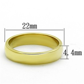 Marimor Jewelry 4.4mm Classic Stainless Steel 316, Gold Plated Unisex Wedding Band Size 10
