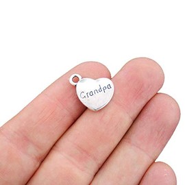 Bohemian Findings 4 Grandpa Antique Silver Tone Charms 2 Sided - SC4687