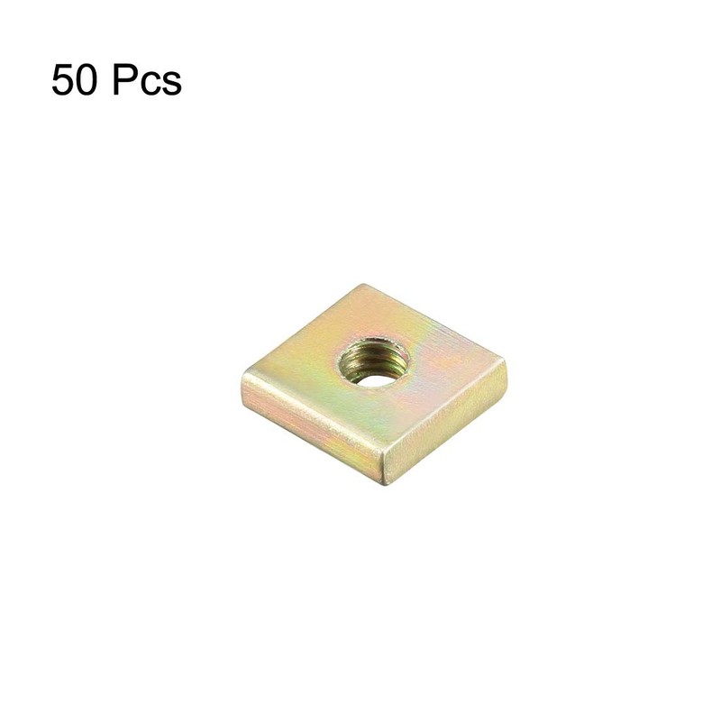 sourcing map 50 Pieces Square Nuts M3 x 8 mm