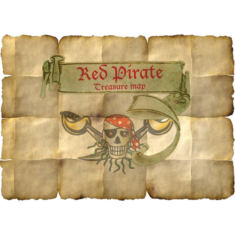 Folat 7659 Schatkaart Red Pirate/st