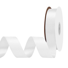 BVIEAKD White Satin Ribbon 23mm X 45m Solid Color Ribbons Perfect for Crafts Wedding Decor Bow Making Arts Sewing and More