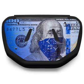 Battle Sports Novelty Football Back Plate – Hard Shell Lower Back Protector with Contoured Foam for High-Impact Protection - Adult, Blue Strips