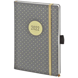 Bsb Appointment Diary " V-Book " - 1 Week / 2 Pages, A5, Anthracite/Golden