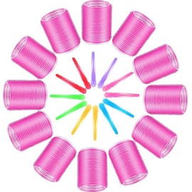 Self Grip Hair Rollers,Salon Hair Dressing Curlers,Big Hair Rollers Hair Curlers Self Grip Holding Rollers,12Pcs DIY Curly Hairstyle Curlers,Self Grip Hair Rollers Hair Curlers with Plastic Clips