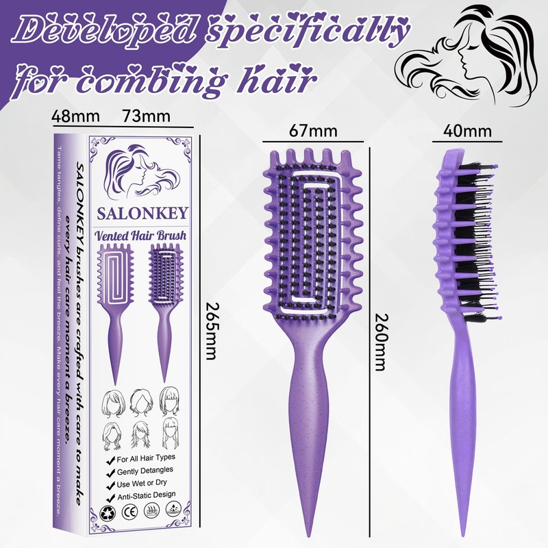 Curling Brush for Curls, Gentle Detangling & Styling without Pulling,