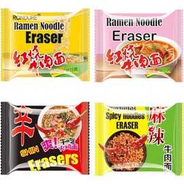 XANADU Food Erasers for Kids - Ramen Noodle Eraser 8 pcs - Cute Cool for Student and Teacher