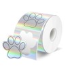 STARLIBOO Holographic Puppy Paw Stickers - 1.5 Inch Dog Print,