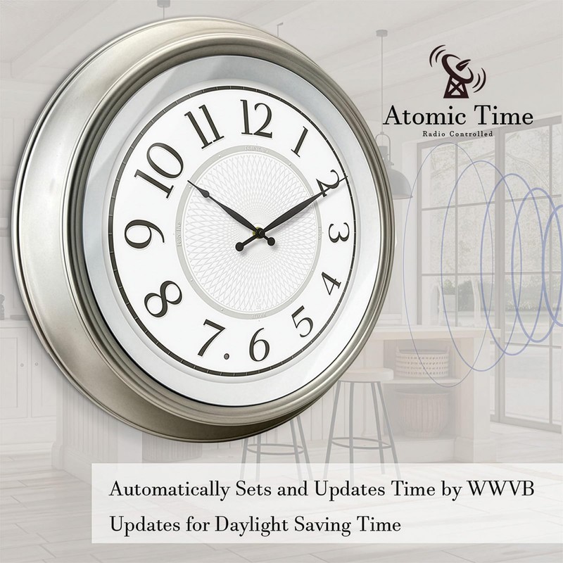 FOUNTAIN DESIGNS 18" Large Galaxy Luminous Atomic Clock with Night
