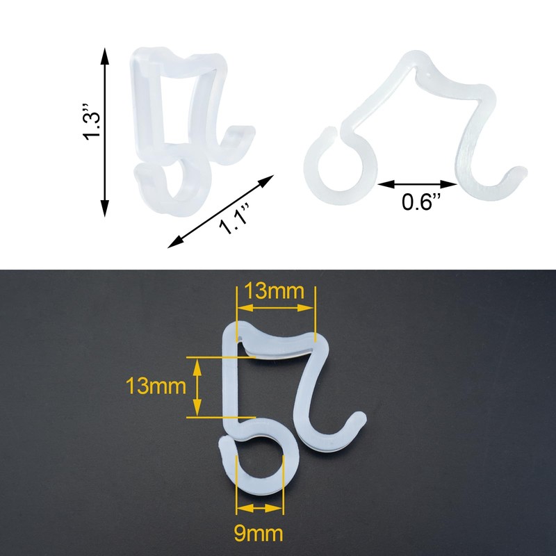 Qancekoo 50 PCS Gutter Hooks, Mini Plastic Christmas Light Clips