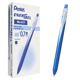 Pentel BL437 Energel Slim Roller Trigger 0.7 mm Blue Pack of 12