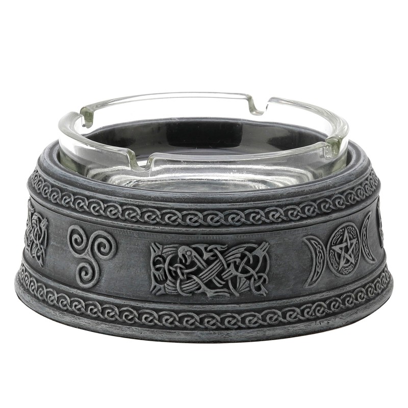 Veronese Design 5 1/2 Triple Moon Pentagram Round Container Resin