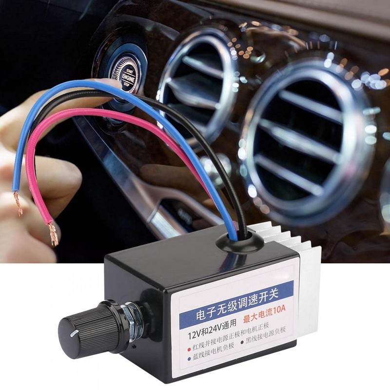 Tyenaza Rheostat Fan Controller Universal DC 12V/24V Motor Speed Controller