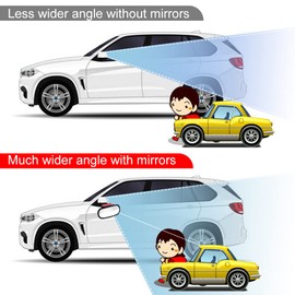 Blind Spot Mirrors, Adjustable Car Convex Rotable Rear View Mirror for Universal Cars, Oval Car HD Glass Sticky Mirror with 360° Wide Angle