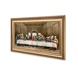 DECORARTS -The Last Supper, Leonardo da Vinci Classic Art Reproductions. Giclee Print& Museum Quality Framed Art for Wall Decor. 30x16, Framed Size: 36x22