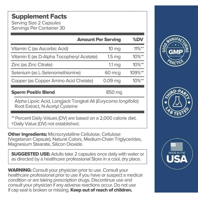 PREGGO O-Positive – Sperm Health Support – 60 Capsules