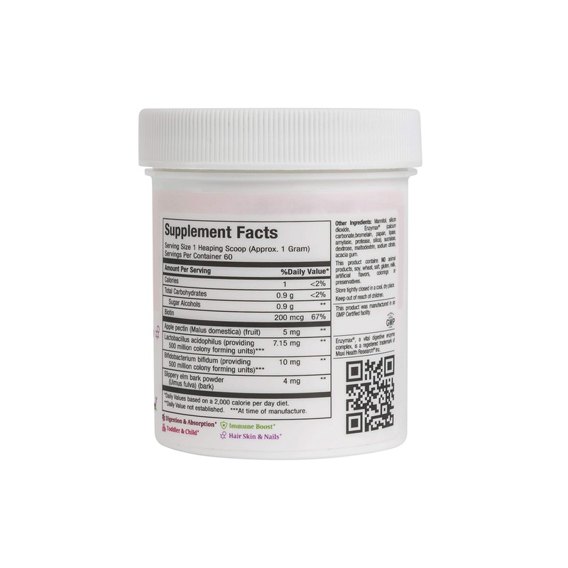 Probiotic Powder – Acidophilus & Bifidobacterium with Apple Pectin, Slippery