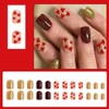 Fall Maple Leaf Press on Nails Short Square Fake Nails