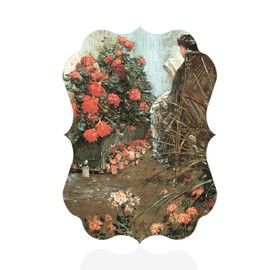 Fastasticdeals Vertical Home Decor Wall Sign The Garden in Villiers Le Bel Painting Art Picture Frame Benelux Shape 12x18Inches